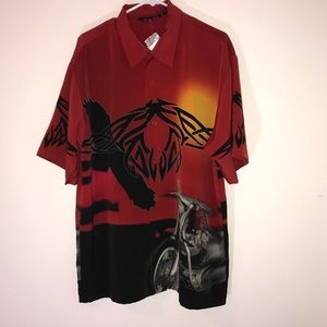 Red xL Motorcycle Tribal Men’s Shirt